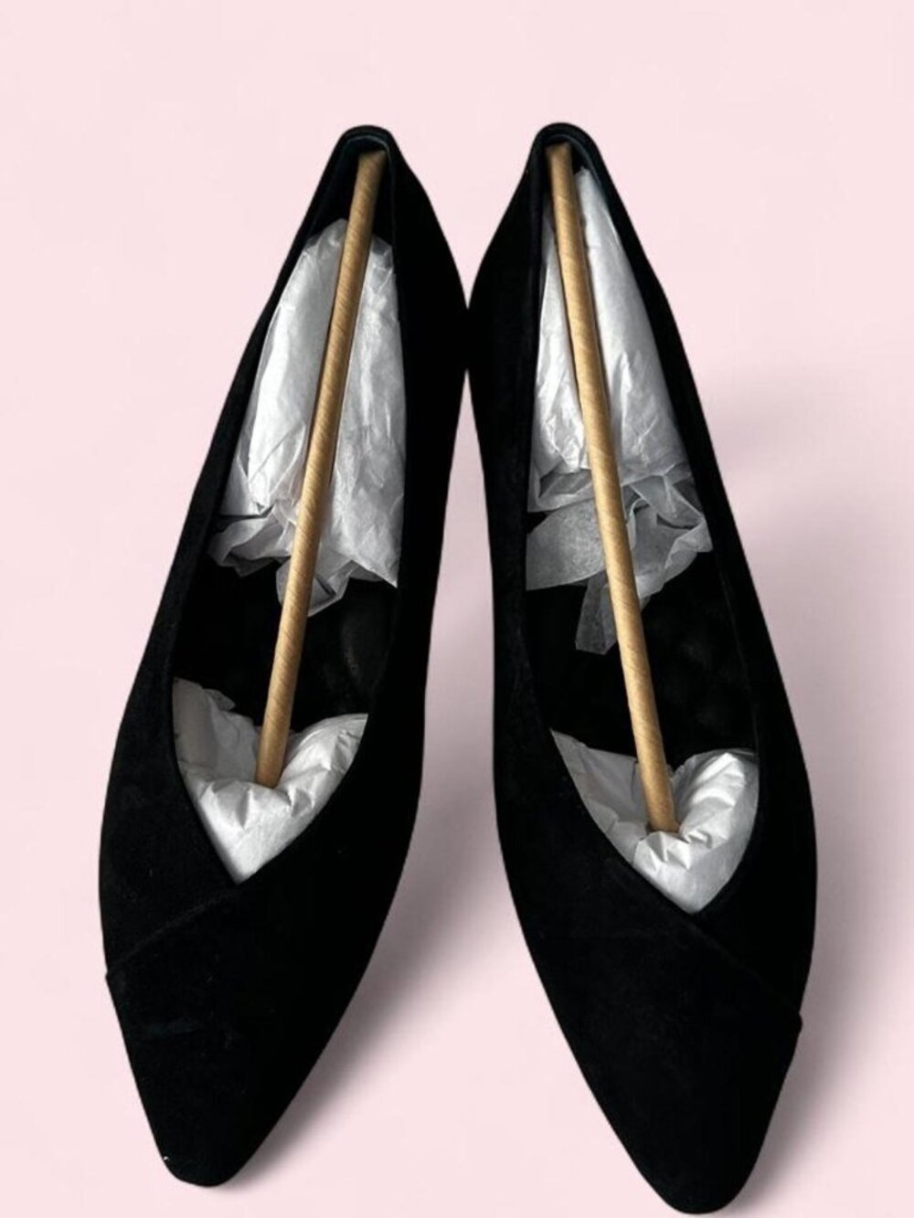 Birdies The Goldfinch Black Suede Flats